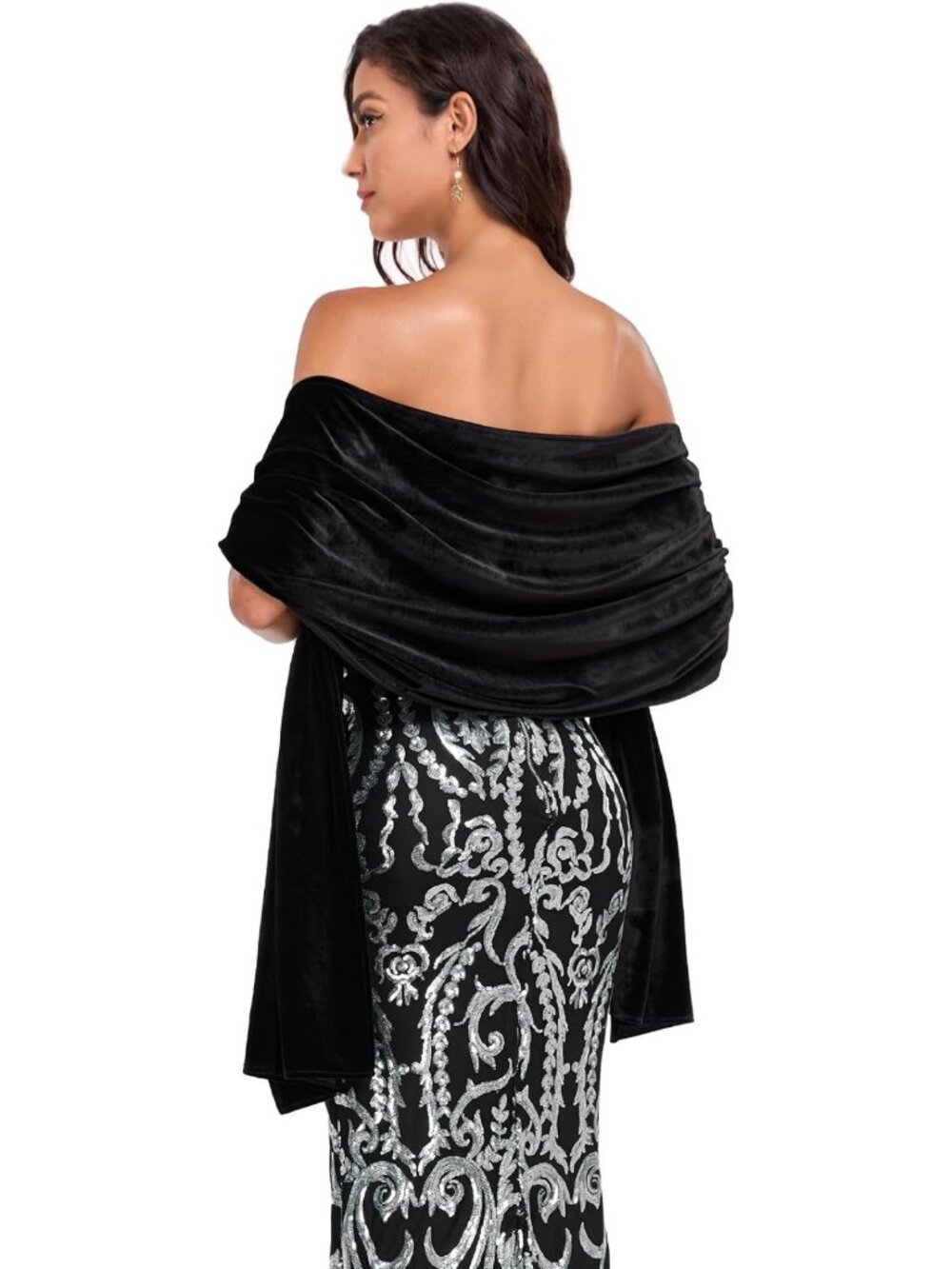 Elegant Velvet Shawl Wrap for Women | Evening, Bridesmaid & Winter Cover Up